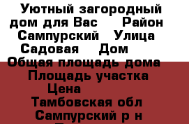 Уютный загородный дом для Вас ! › Район ­ Сампурский › Улица ­ Садовая  › Дом ­ 17 › Общая площадь дома ­ 84 › Площадь участка ­ 8 › Цена ­ 690 000 - Тамбовская обл., Сампурский р-н, Перикса с. Недвижимость » Дома, коттеджи, дачи продажа   